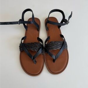 Toms Black Braided Sandals